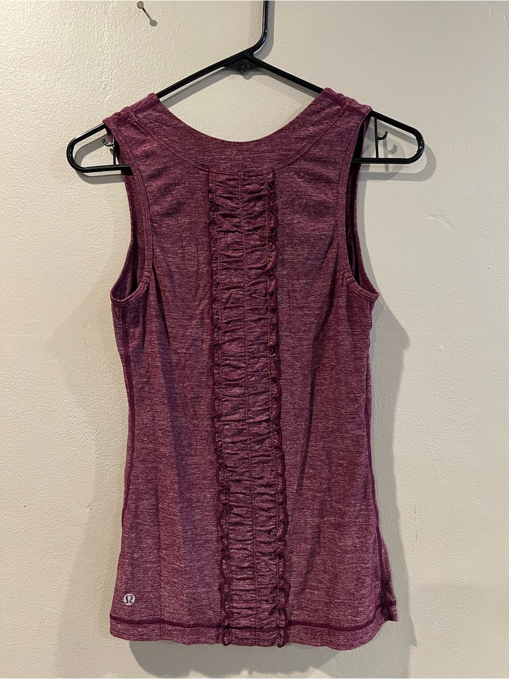 Women's Lululemon Ruffle Back Tank Top Heathered Plum Performance Gym Activewear